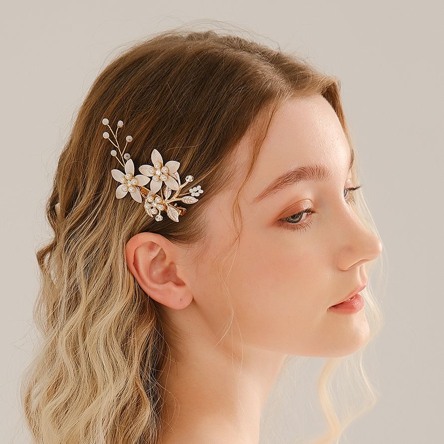 Hanbok Hair Pin - Handmade Pearl Flower Hair Clips para