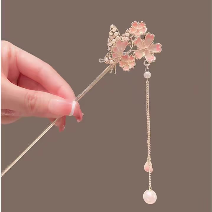 Hanbok Hair Pin - Grampo de Cabelo Sakura com Toque