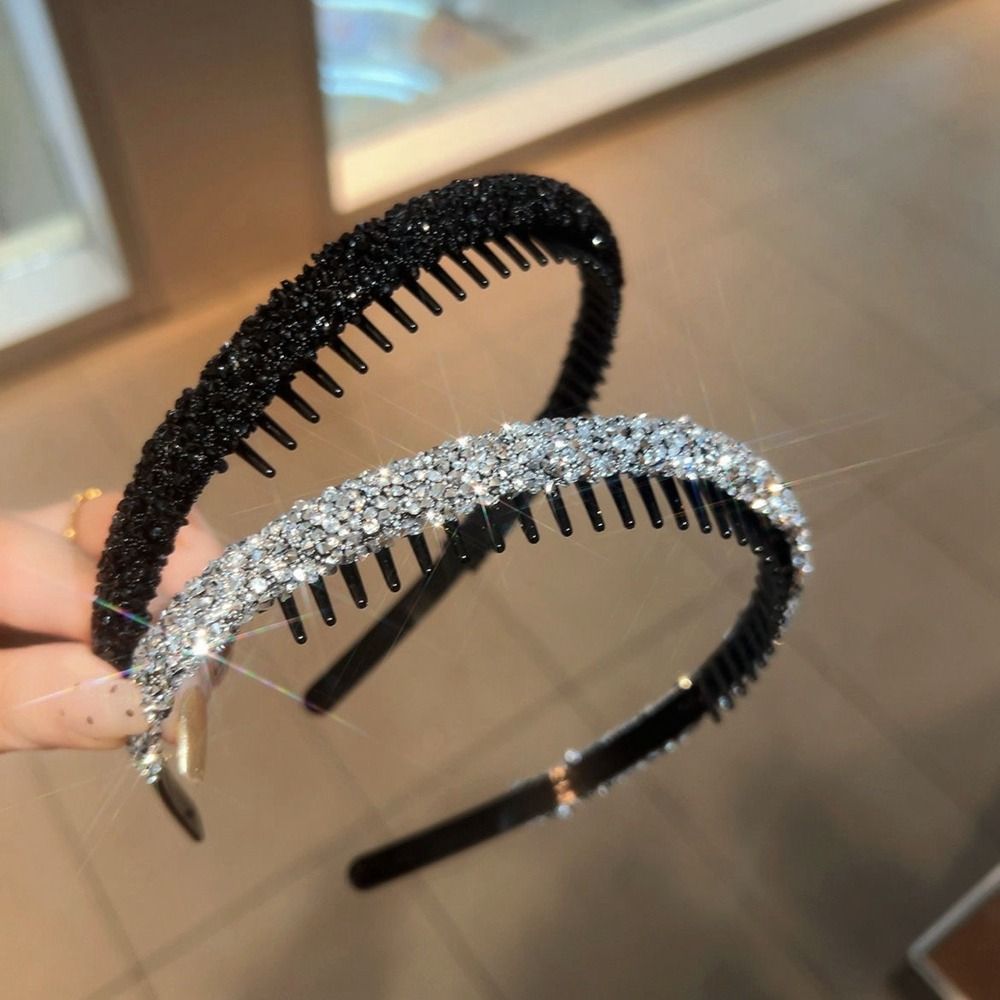 Korean Lifestyle - Headband de strass plástico, bonito com