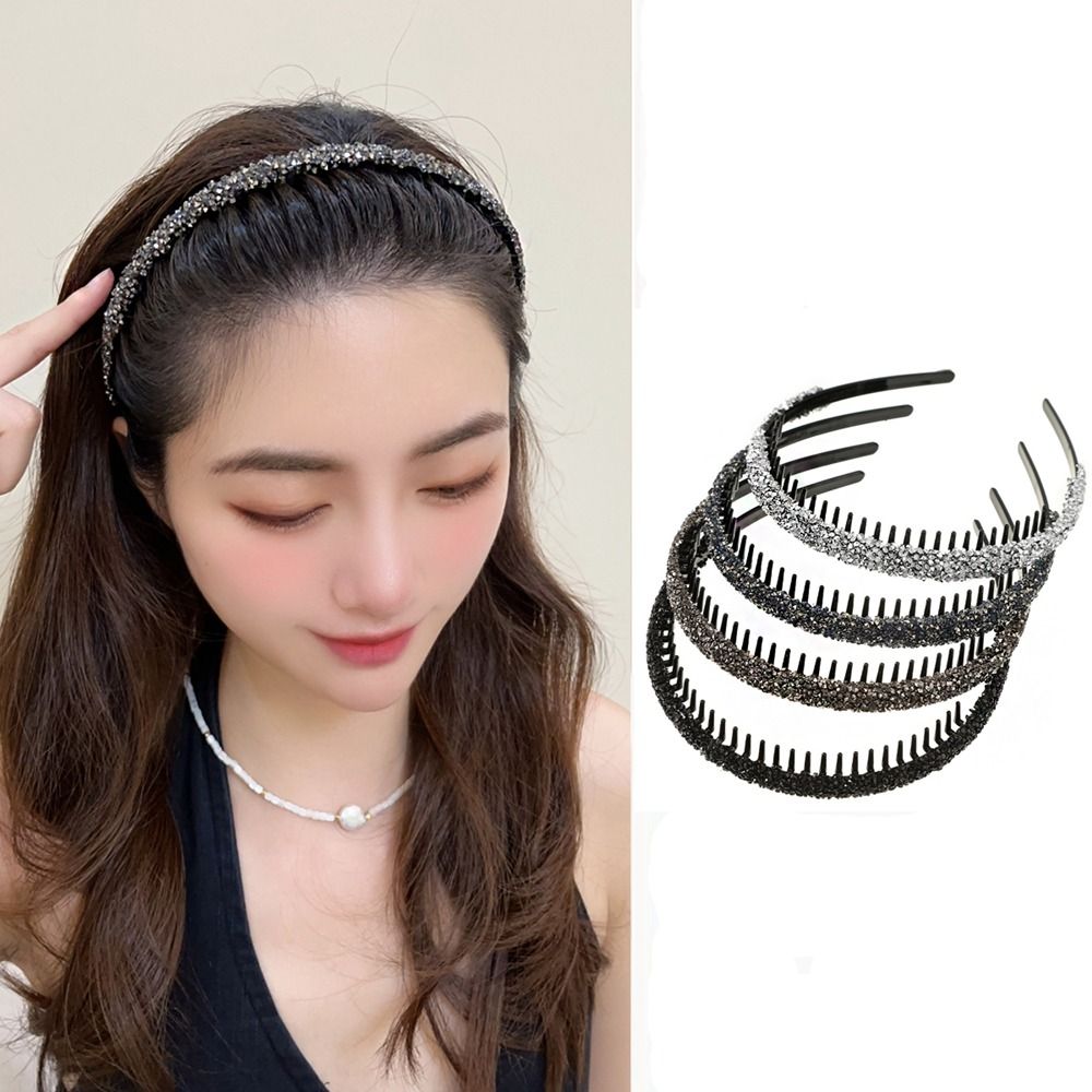 Korean Lifestyle - Plástico strass retro headband, lavagem de