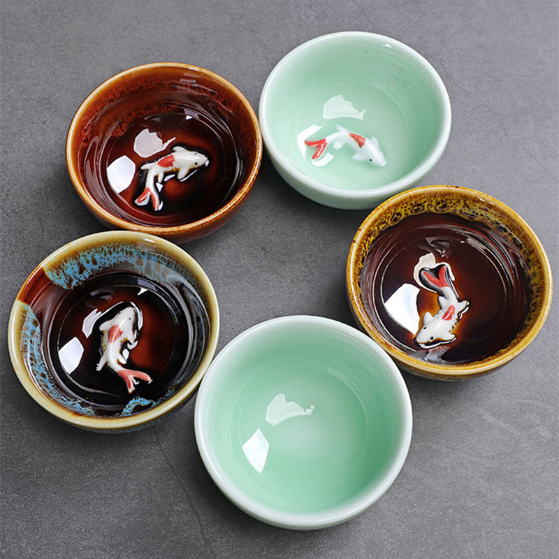 Peixe Celadon Xícara bonito, c - Celadon Ceramic Cup avaliação e preço